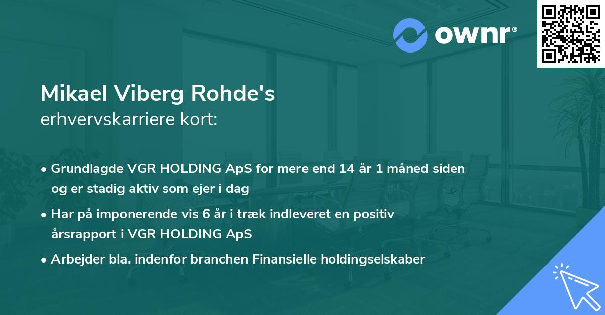 Mikael Viberg Rohde's erhvervskarriere kort