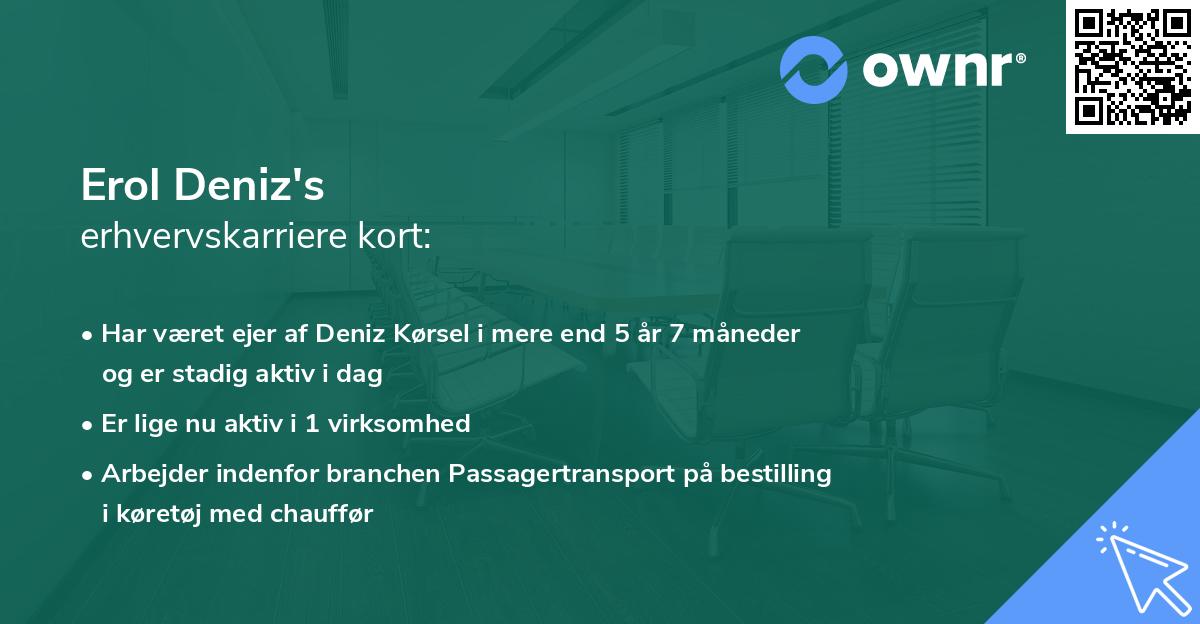Erol Deniz's erhvervskarriere kort