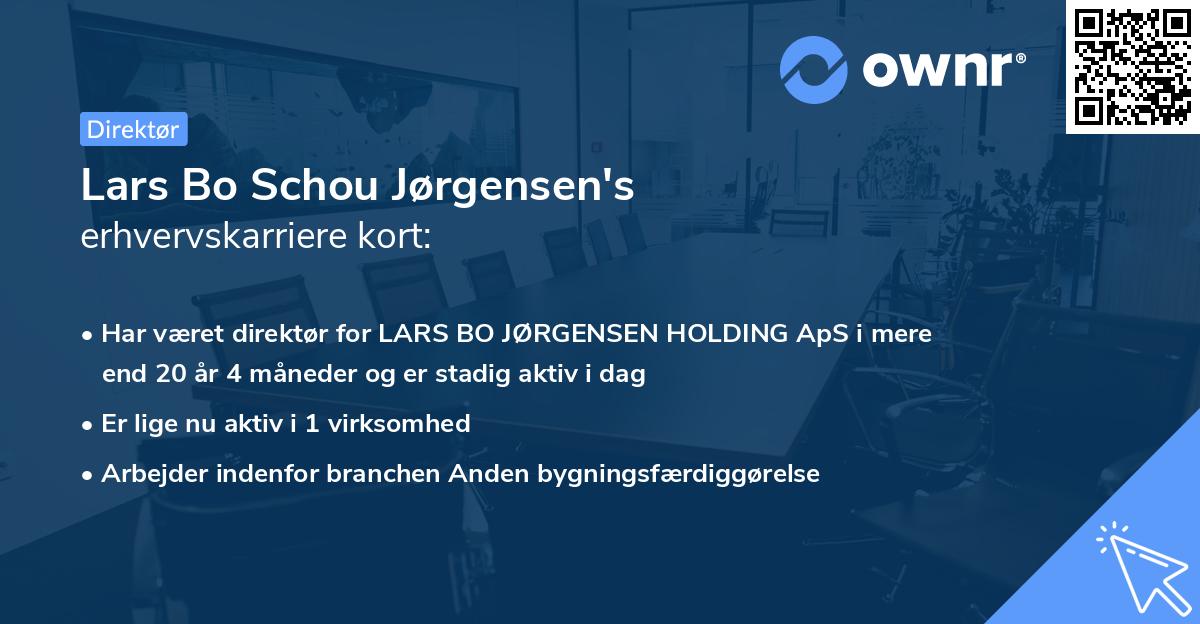 Lars Bo Schou Jørgensen's erhvervskarriere kort