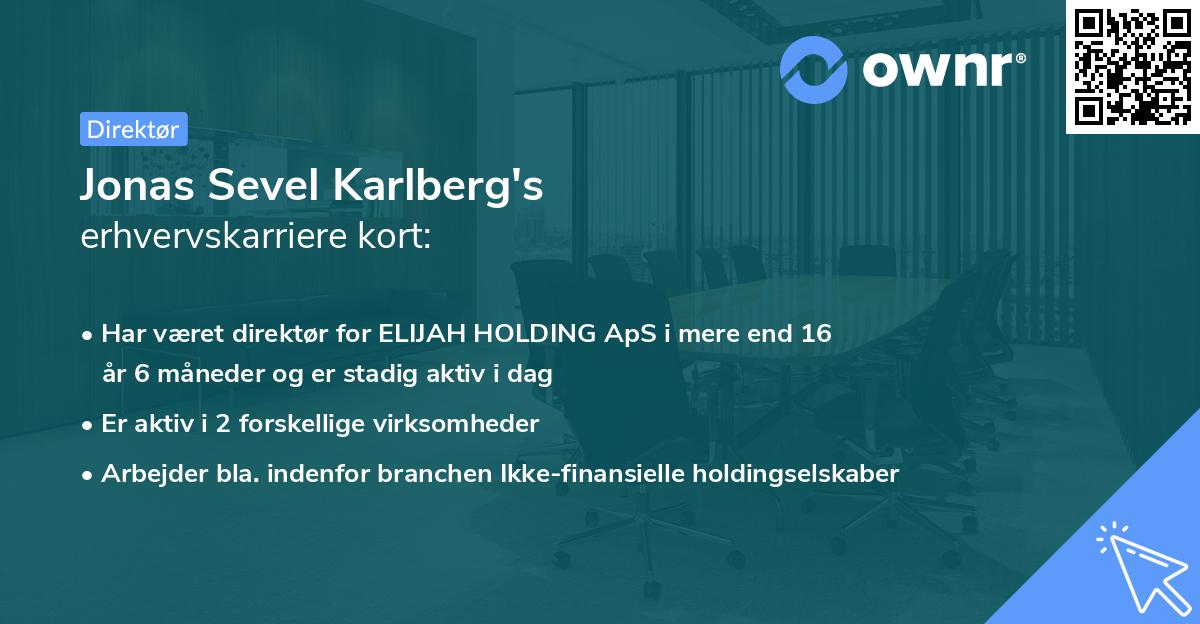 Jonas Sevel Karlberg's erhvervskarriere kort