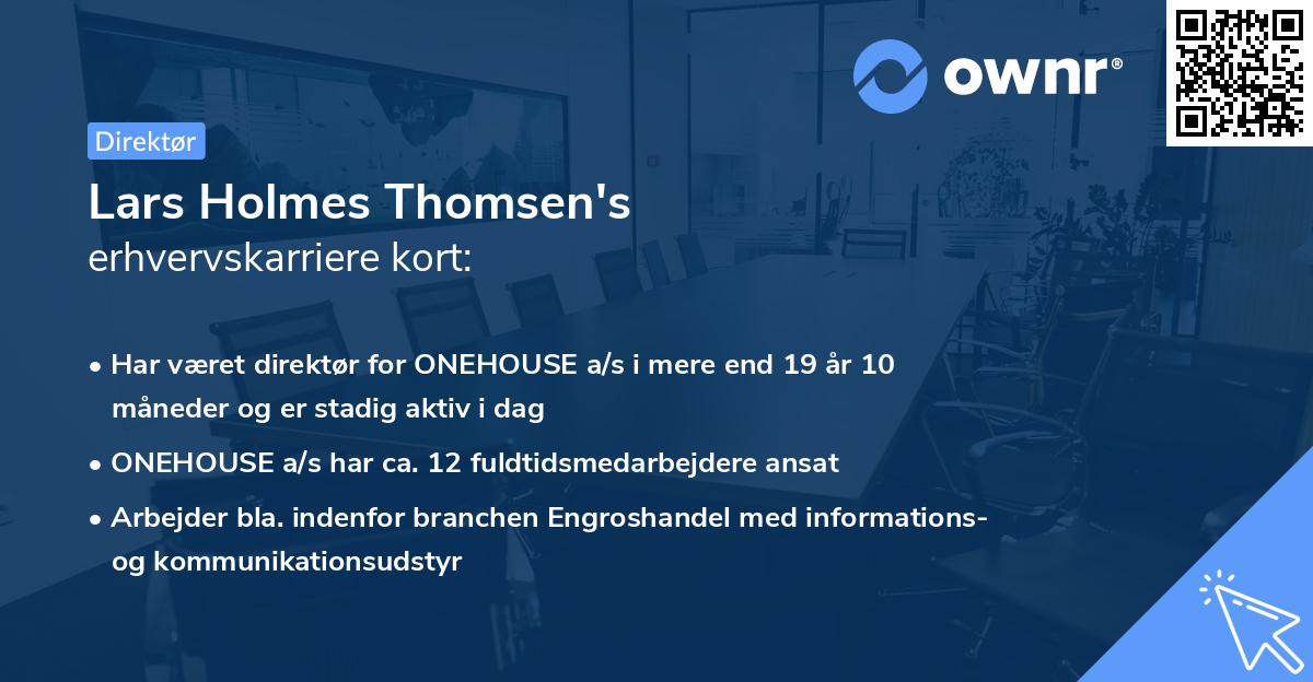 Lars Holmes Thomsen's erhvervskarriere kort