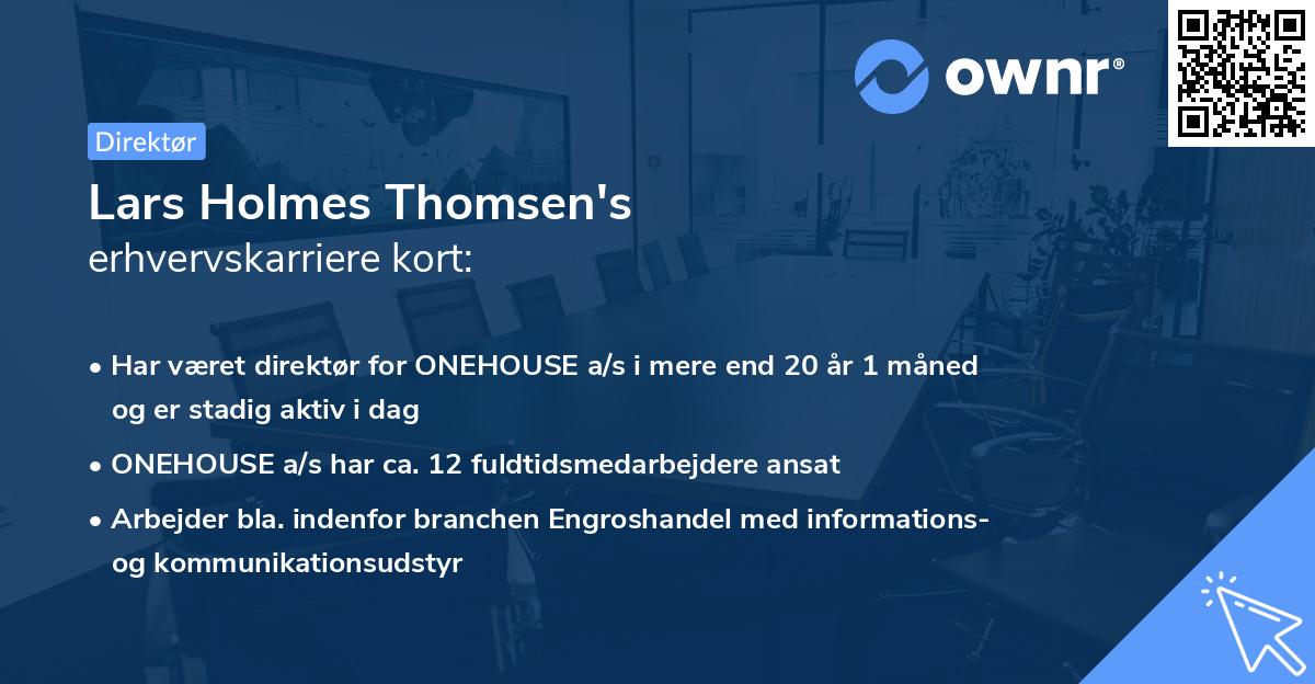 Lars Holmes Thomsen's erhvervskarriere kort