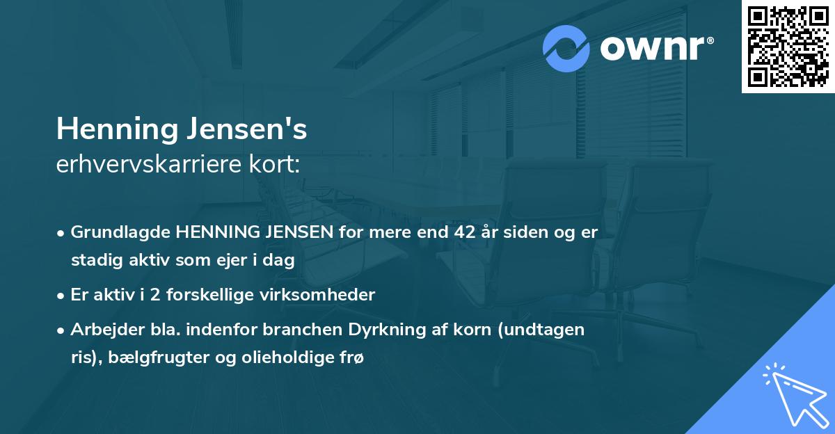 Henning Jensen's erhvervskarriere kort