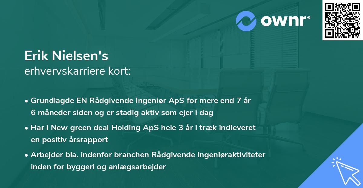 Erik Nielsen's erhvervskarriere kort
