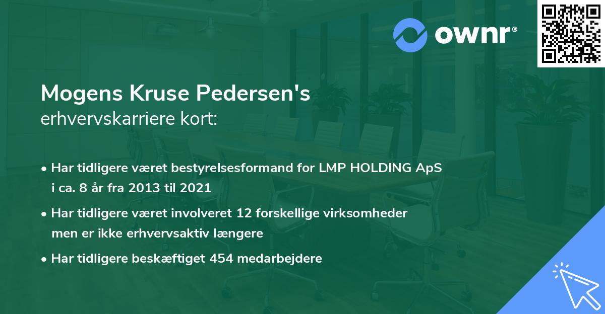 Mogens Kruse Pedersen's erhvervskarriere kort