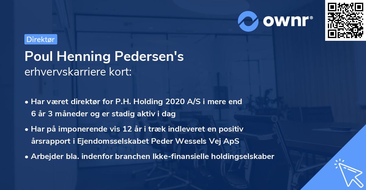 Poul Henning Pedersen's erhvervskarriere kort