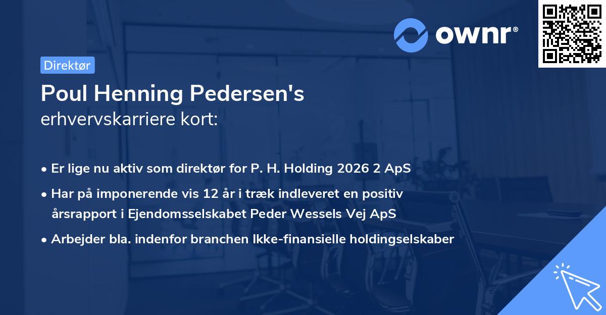 Poul Henning Pedersen's erhvervskarriere kort