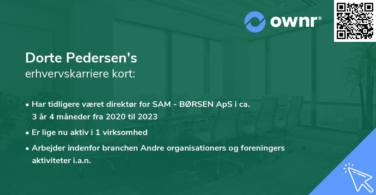 Dorte Pedersen's erhvervskarriere kort