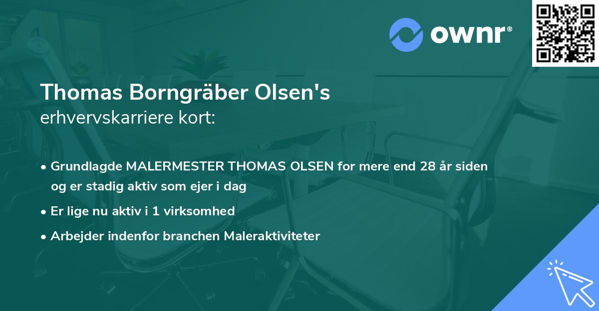 Thomas Borngräber Olsen's erhvervskarriere kort