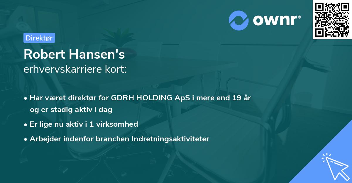 Robert Hansen's erhvervskarriere kort