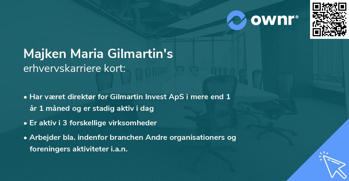 Majken Maria Gilmartin's erhvervskarriere kort