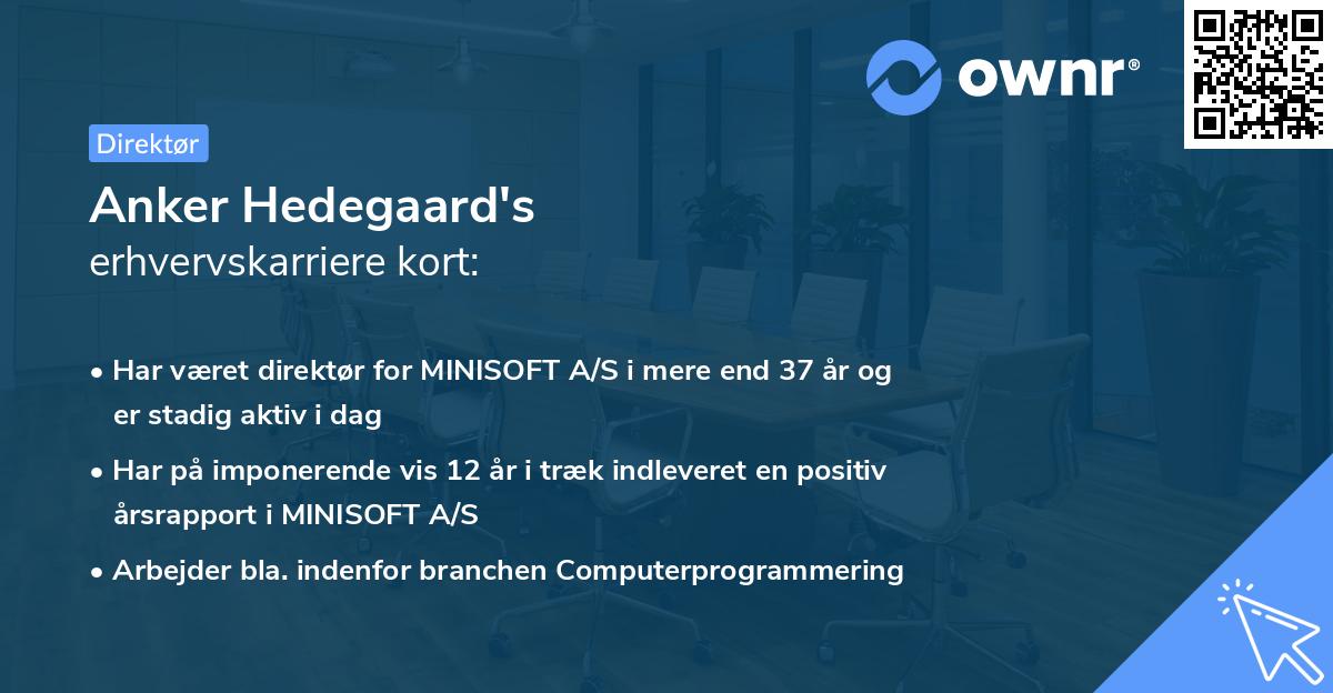 Anker Hedegaard's erhvervskarriere kort