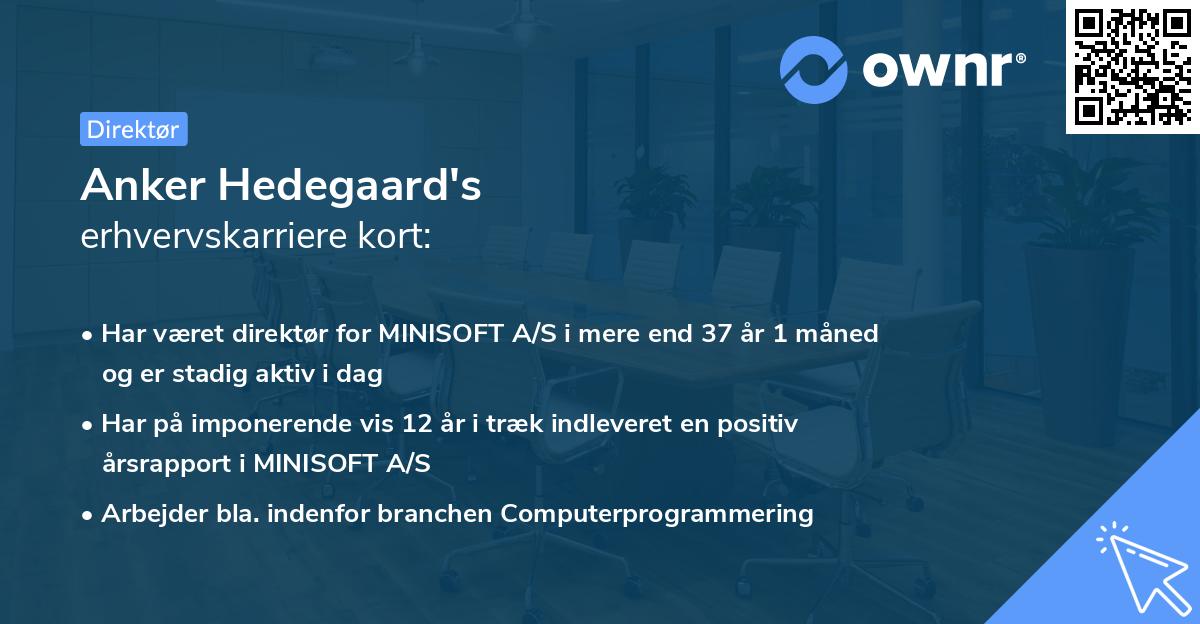 Anker Hedegaard's erhvervskarriere kort