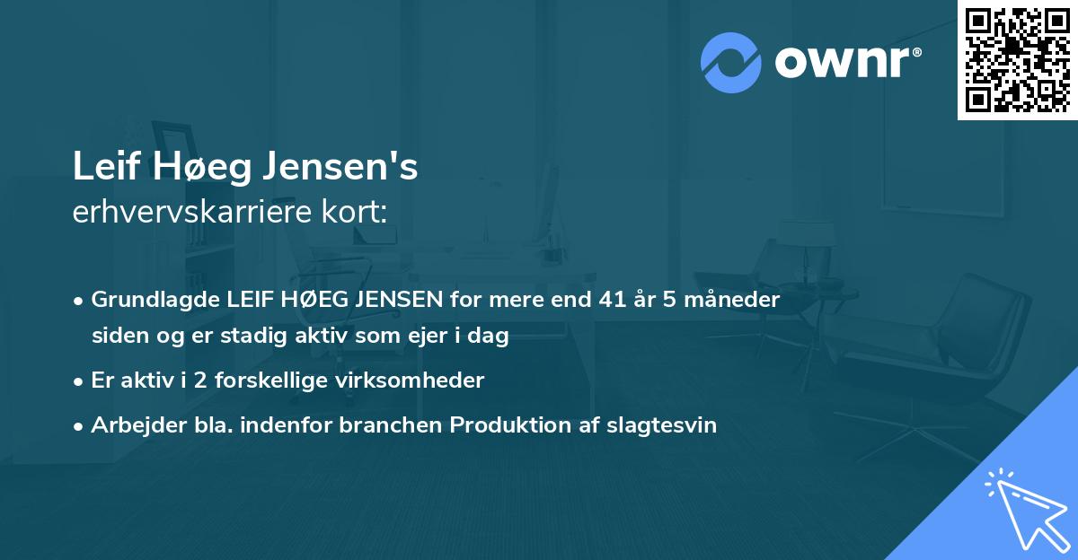 Leif Høeg Jensen's erhvervskarriere kort