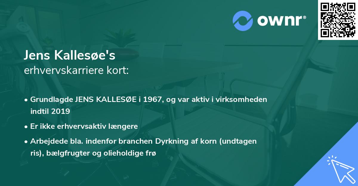 Jens Kallesøe's erhvervskarriere kort