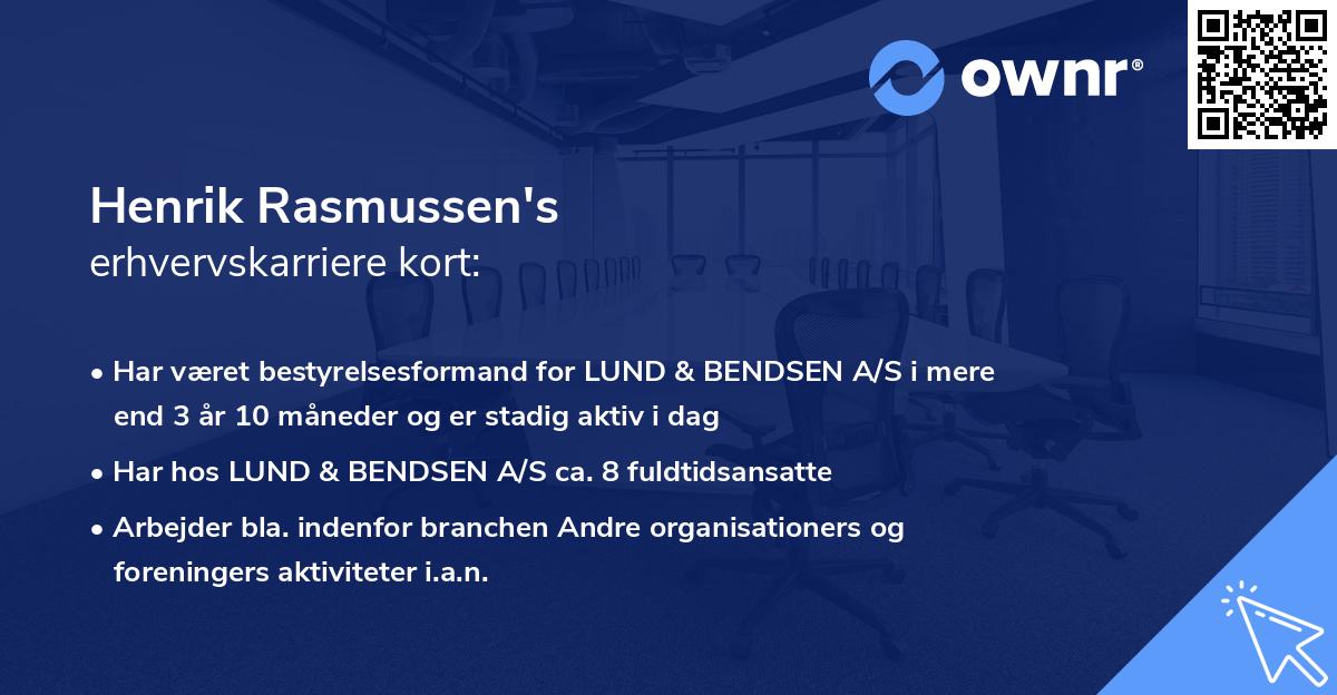 Henrik Rasmussen's erhvervskarriere kort