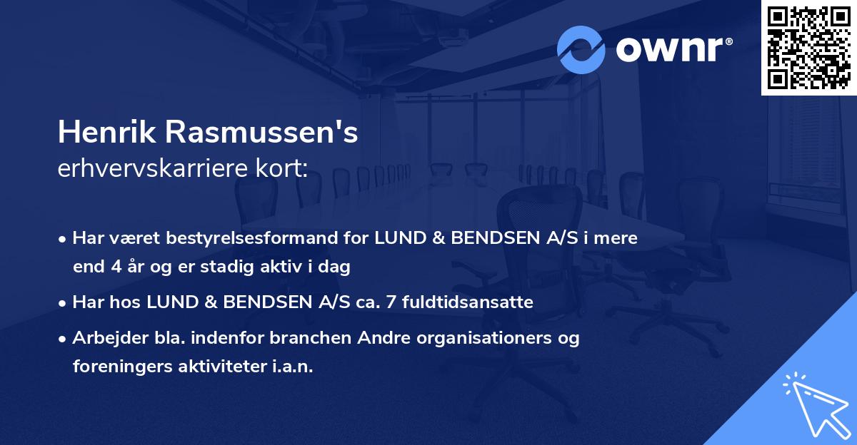 Henrik Rasmussen's erhvervskarriere kort
