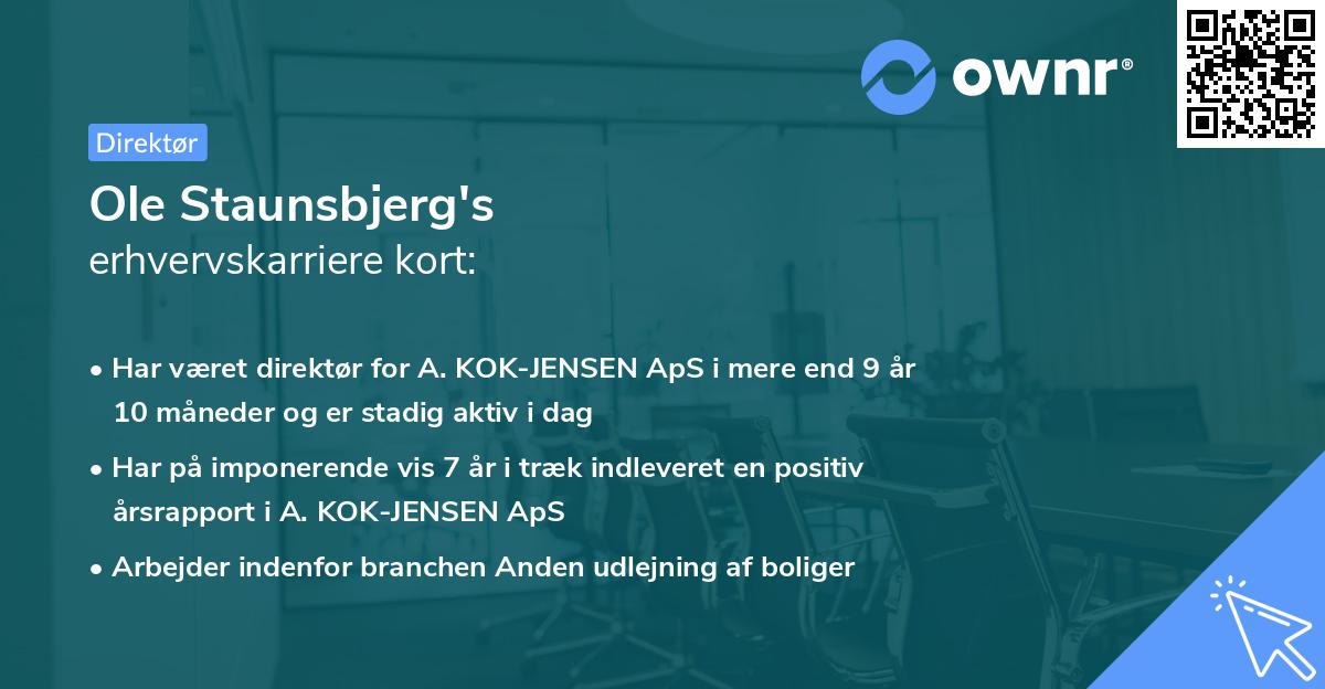Ole Staunsbjerg's erhvervskarriere kort