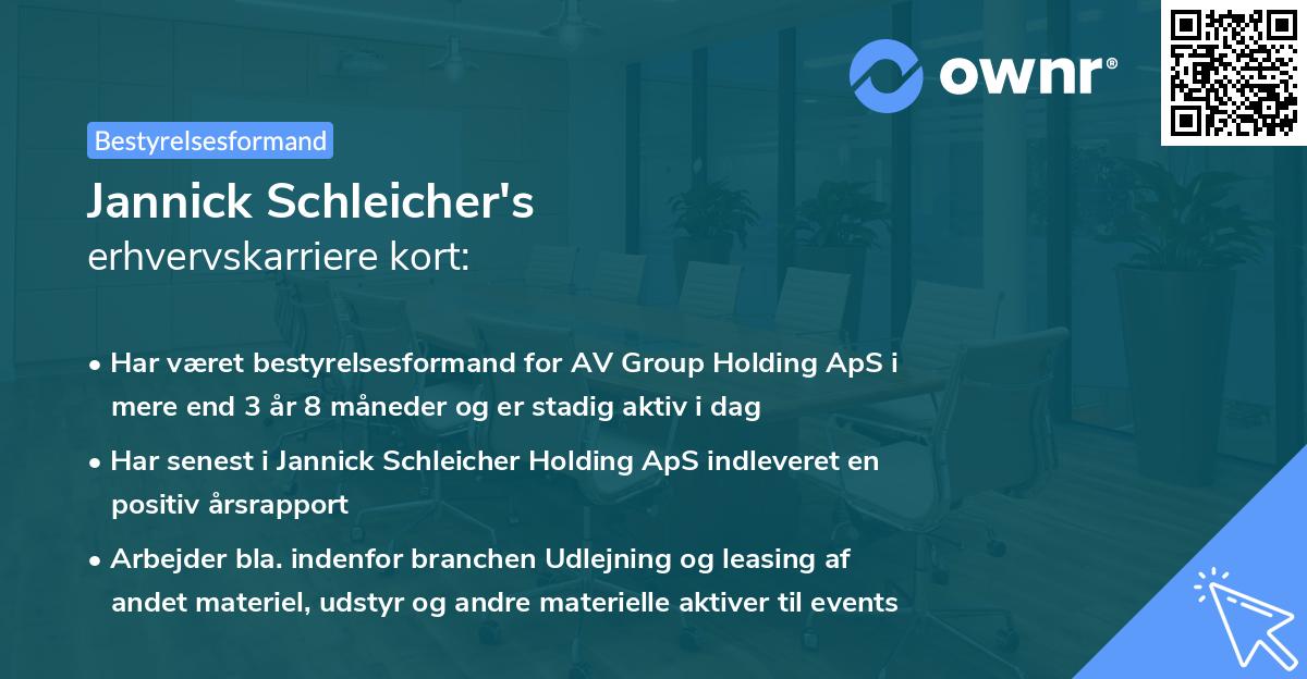 Jannick Schleicher's erhvervskarriere kort