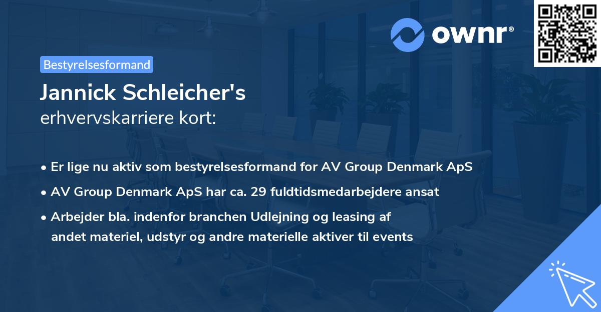 Jannick Schleicher's erhvervskarriere kort