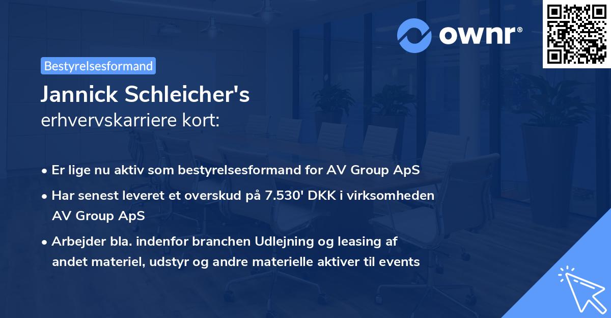 Jannick Schleicher's erhvervskarriere kort