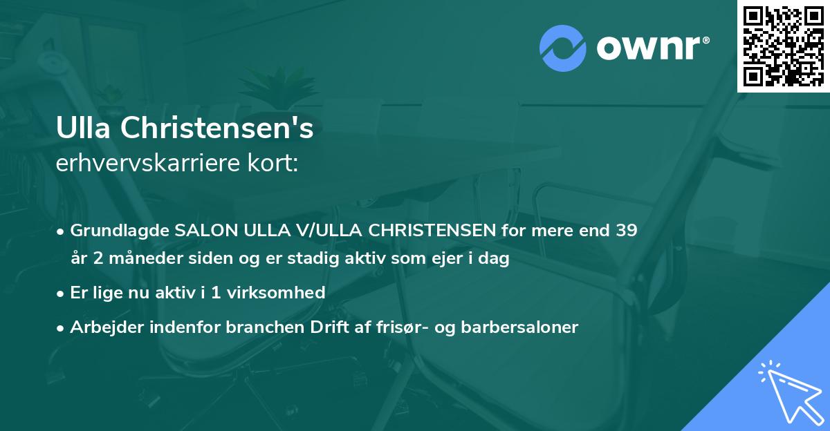 Ulla Christensen's erhvervskarriere kort