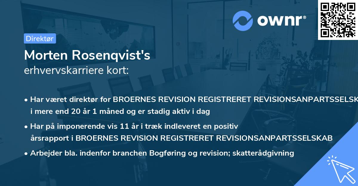 Morten Rosenqvist's erhvervskarriere kort