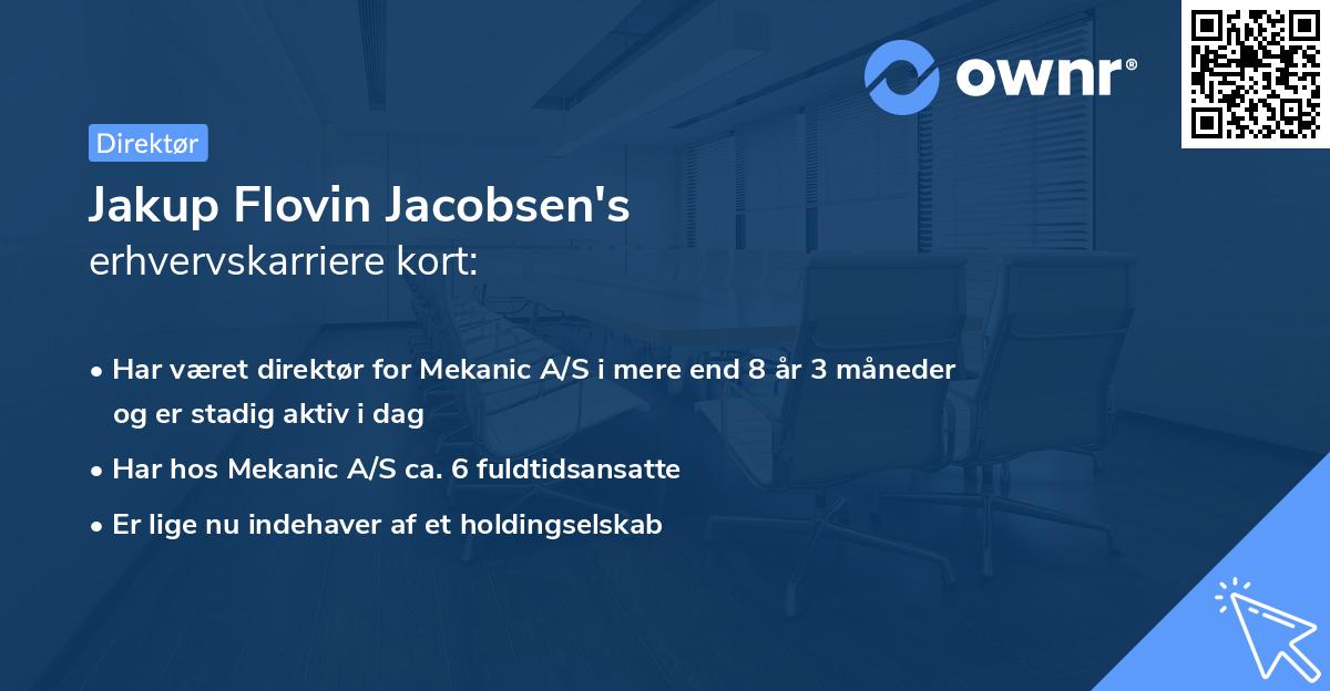 Jakup Flovin Jacobsen's erhvervskarriere kort