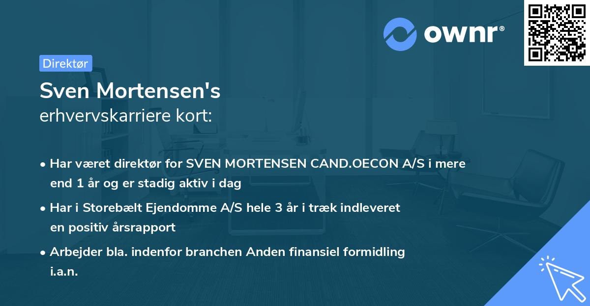 Sven Mortensen's erhvervskarriere kort