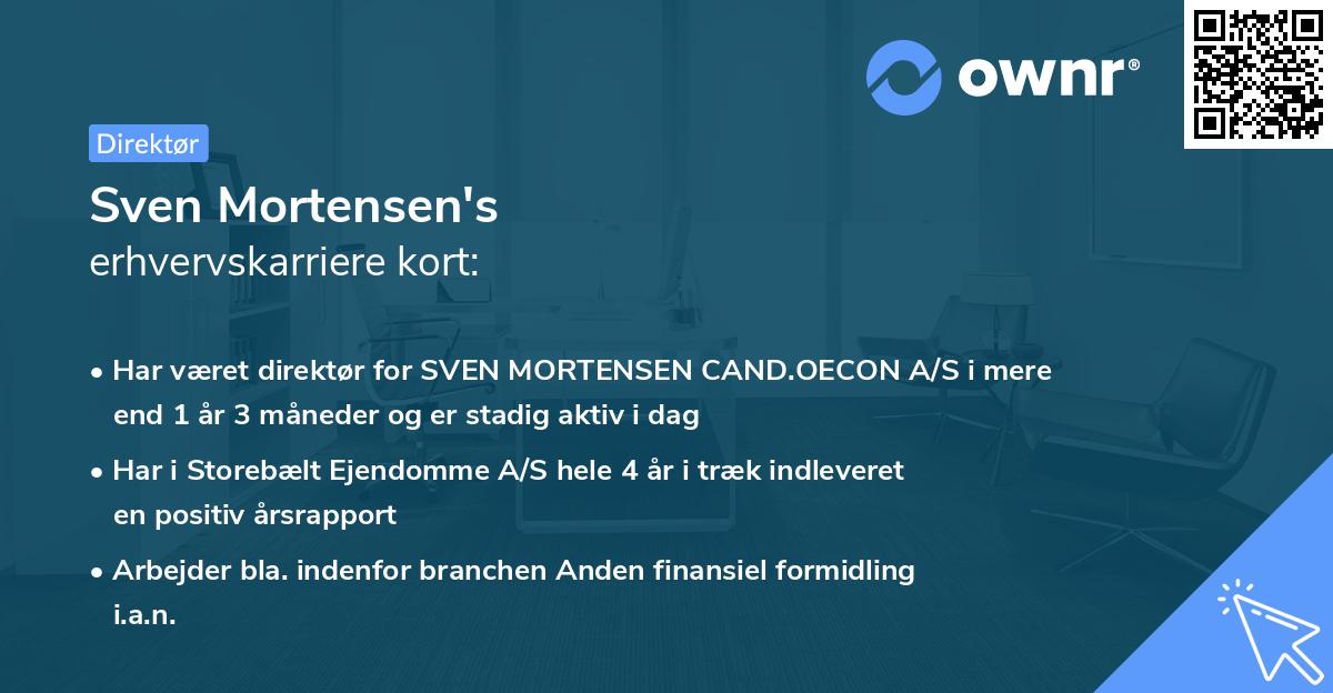 Sven Mortensen's erhvervskarriere kort