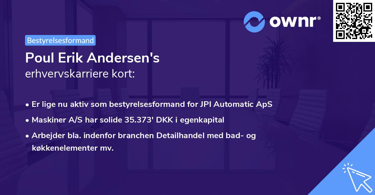 Poul Erik Andersen's erhvervskarriere kort
