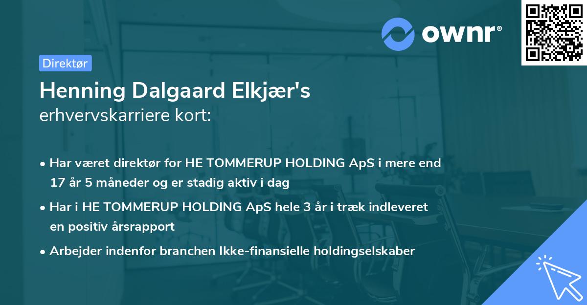 Henning Dalgaard Elkjær's erhvervskarriere kort