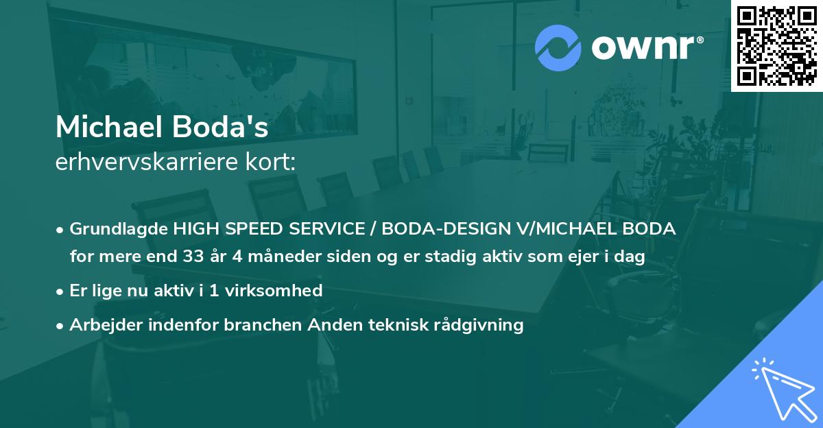 Michael Boda's erhvervskarriere kort
