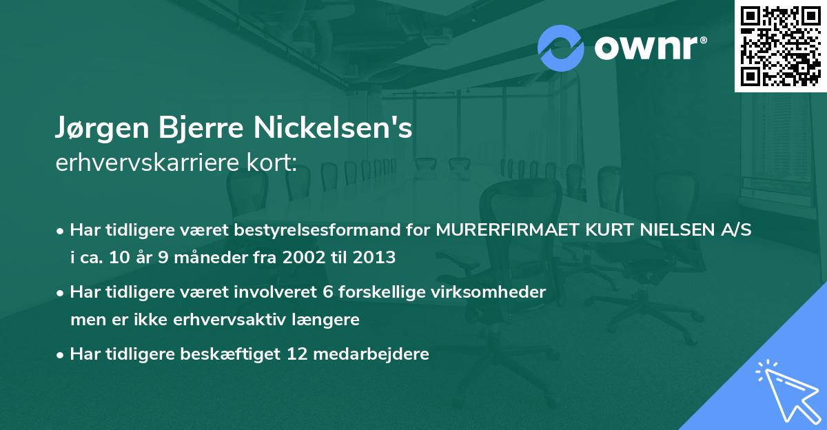 Jørgen Bjerre Nickelsen's erhvervskarriere kort