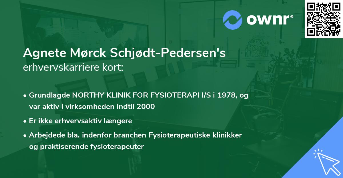 Agnete Mørck Schjødt-Pedersen's erhvervskarriere kort