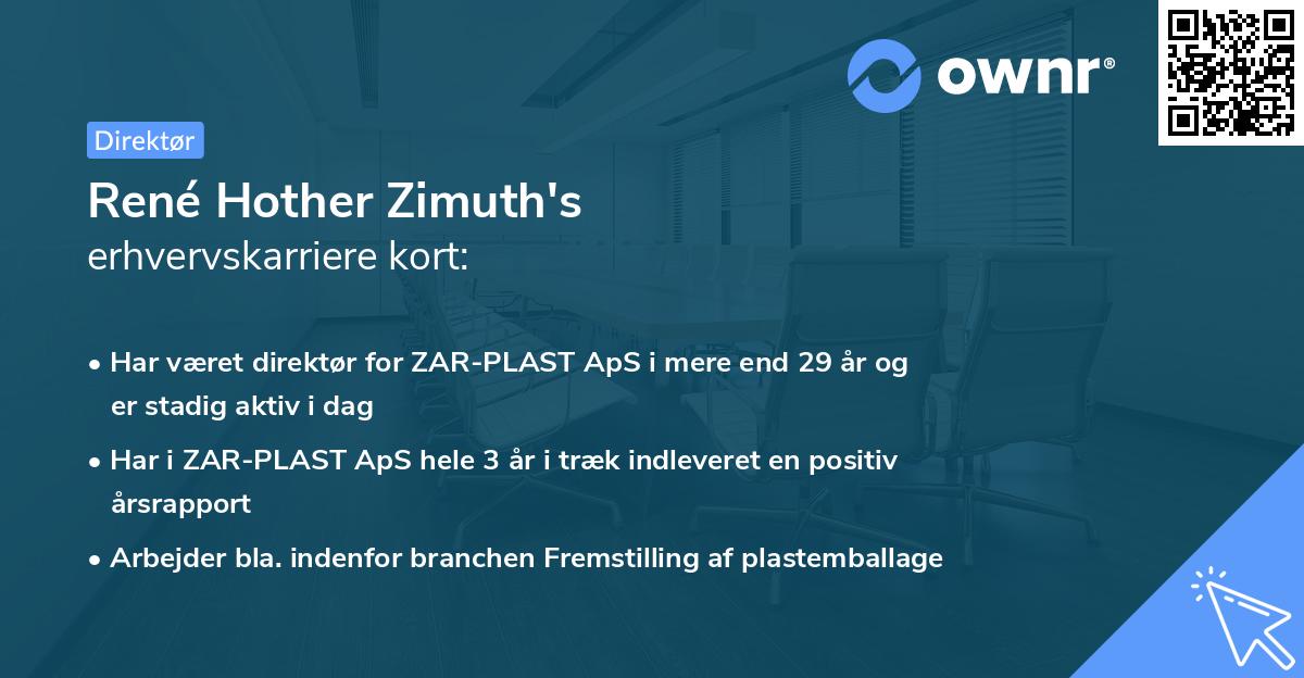 René Hother Zimuth's erhvervskarriere kort
