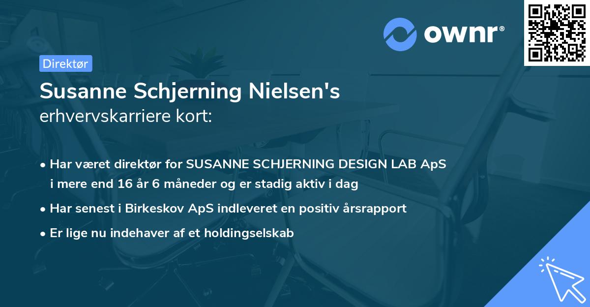 Susanne Schjerning Nielsen's erhvervskarriere kort