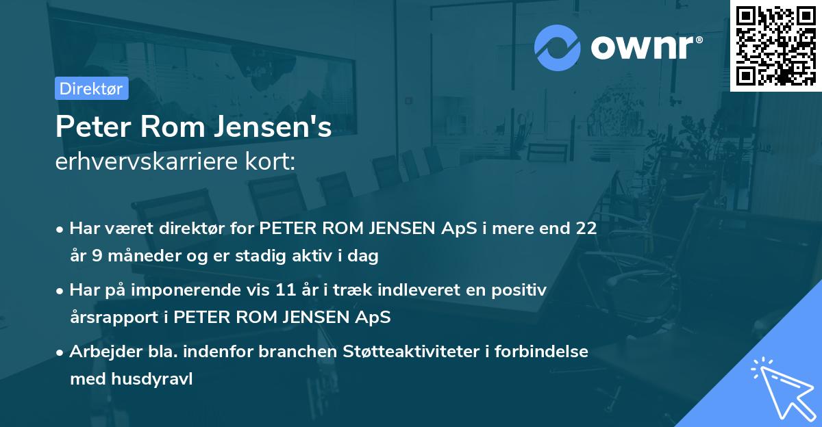 Peter Rom Jensen's erhvervskarriere kort