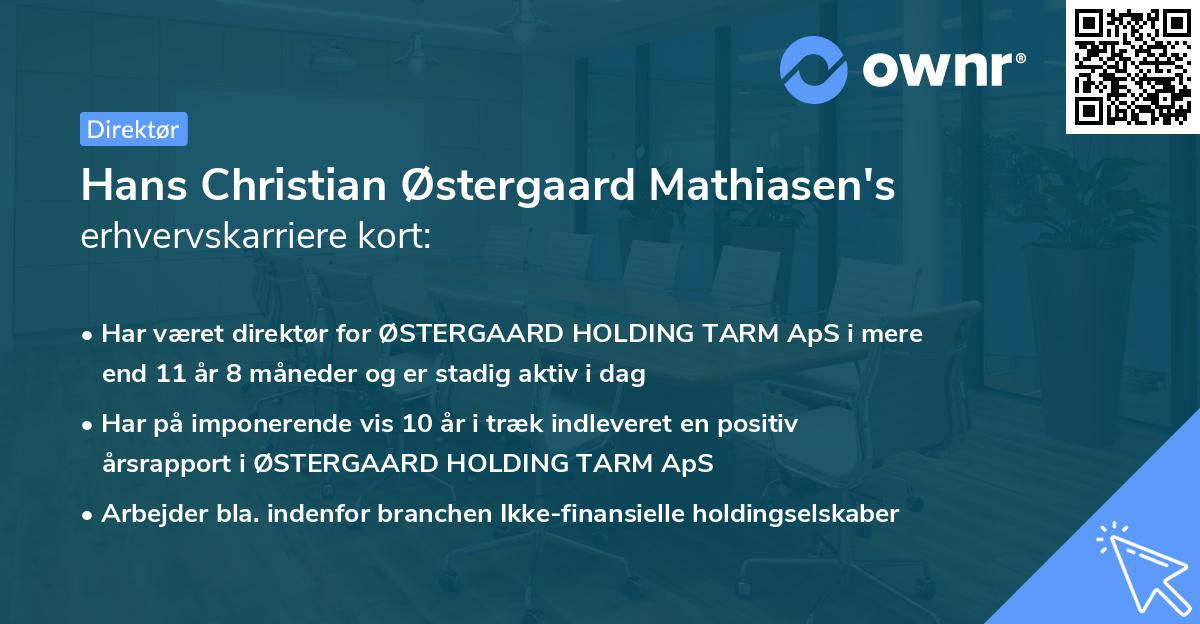 Hans Christian Østergaard Mathiasen's erhvervskarriere kort