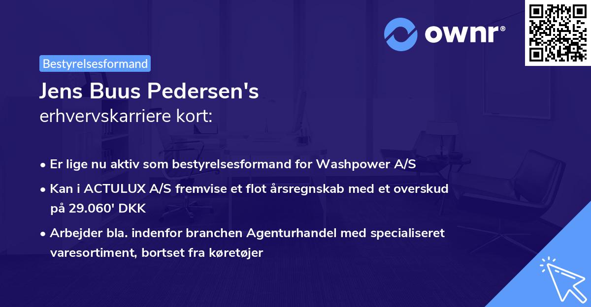 Jens Buus Pedersen's erhvervskarriere kort