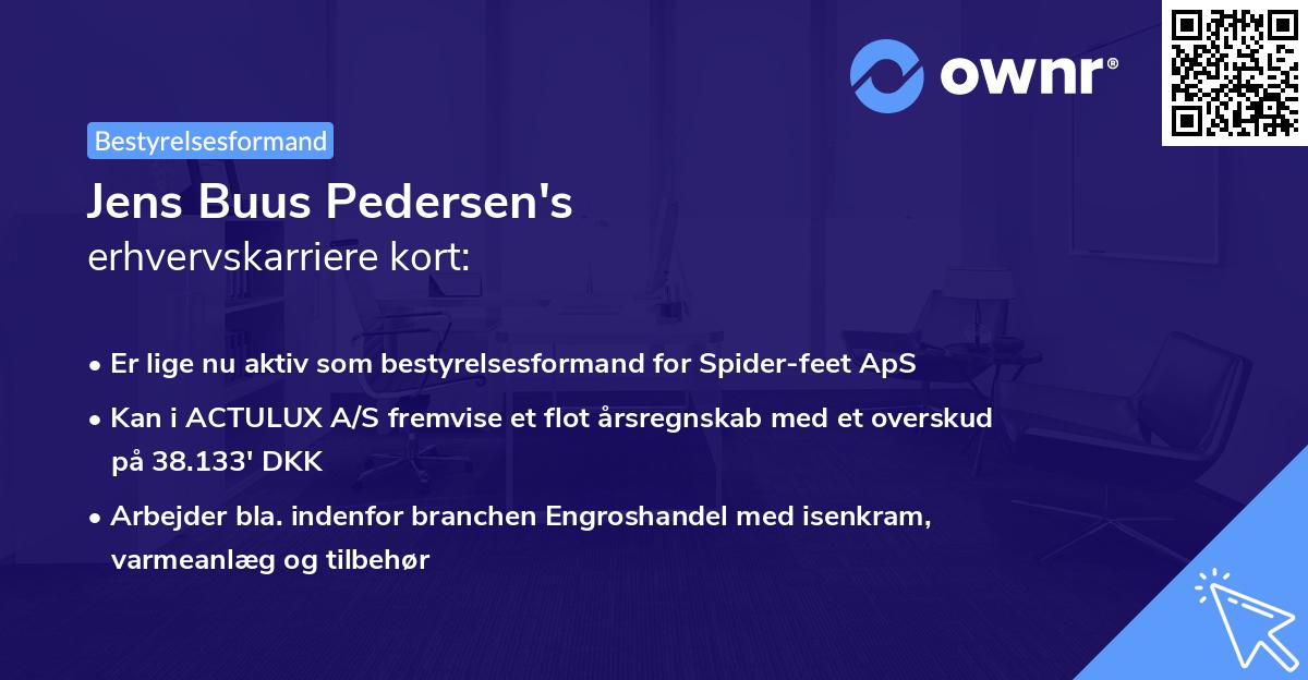Jens Buus Pedersen's erhvervskarriere kort