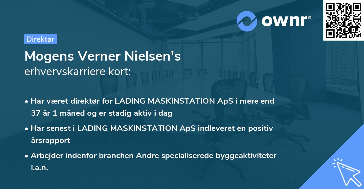 Mogens Verner Nielsen's erhvervskarriere kort