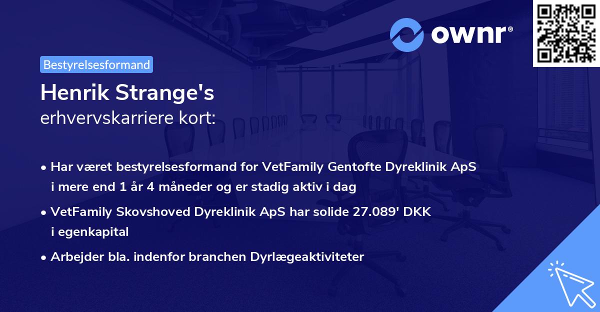 Henrik Strange's erhvervskarriere kort