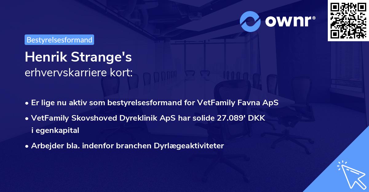 Henrik Strange's erhvervskarriere kort