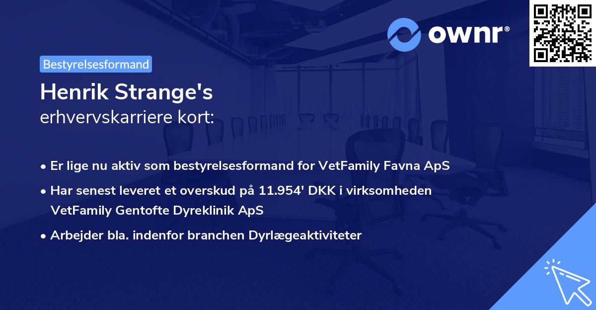 Henrik Strange's erhvervskarriere kort