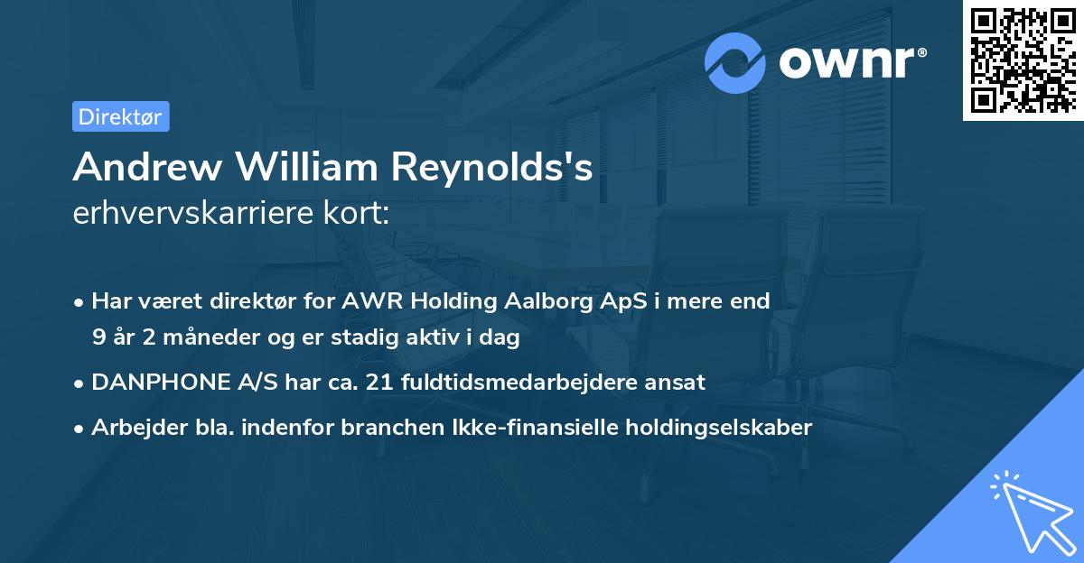 Andrew William Reynolds's erhvervskarriere kort