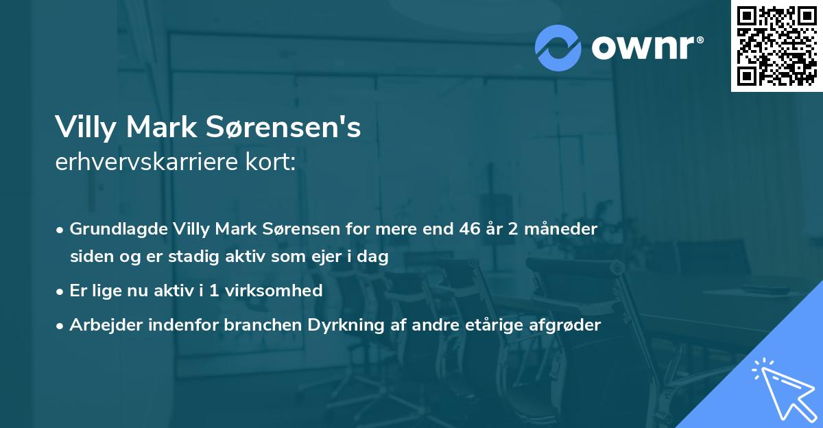 Villy Mark Sørensen's erhvervskarriere kort