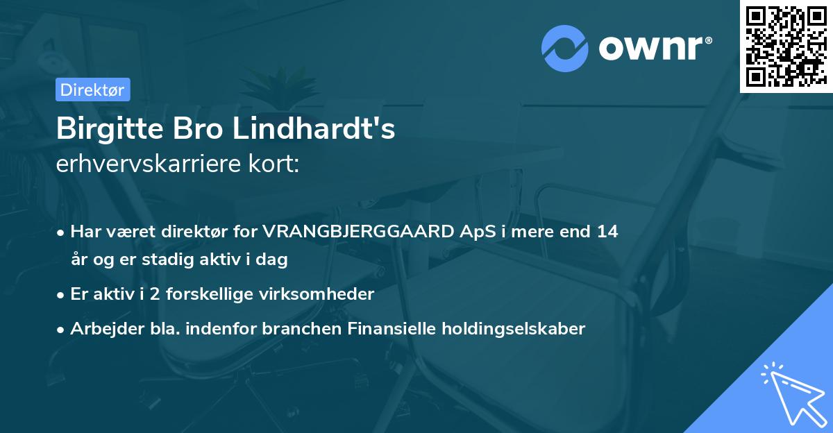 Birgitte Bro Lindhardt's erhvervskarriere kort