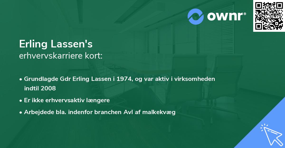 Erling Lassen's erhvervskarriere kort
