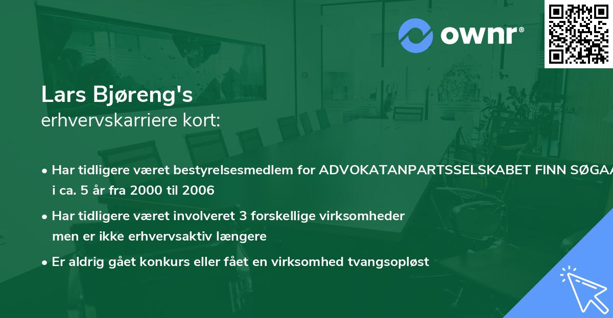 Lars Bjøreng's erhvervskarriere kort
